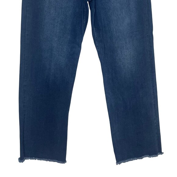 Anne Klein Straight Leg Jeans Womens Size 16 Dark Wash Frayed Hem - Picture 4 of 10